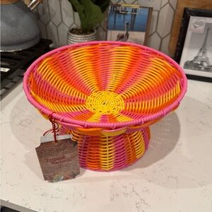 BRIGHT & COLORFUL plastic woven decorative bowl 🥣🌟